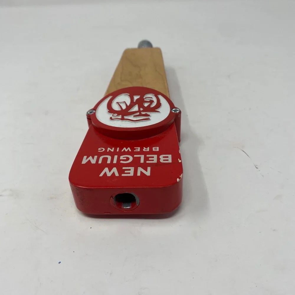 New Belgium Brewing Beer Tap Handle Red Bicycle Logo Wood Metal Craft Bar Decor